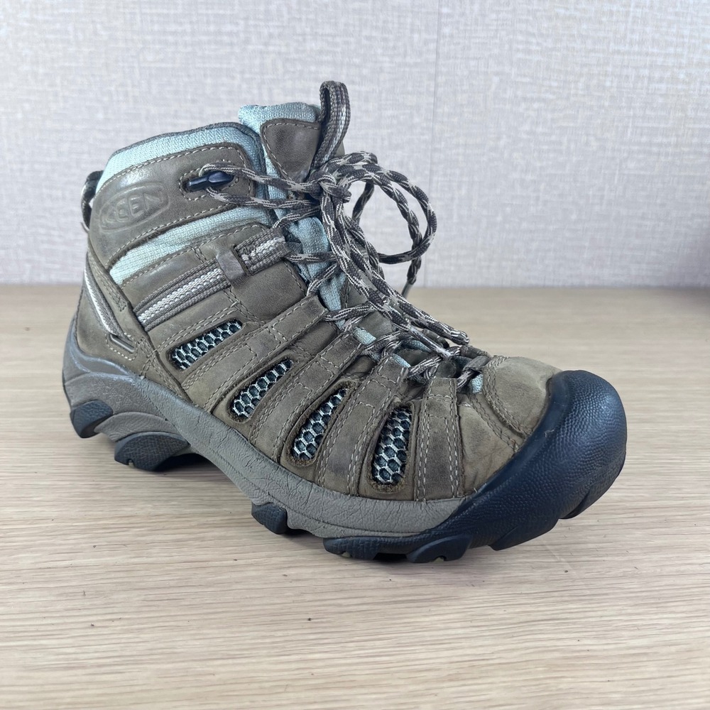 Keen Voyageur Mid Hiking Boots Womens 7 Brown Leather Mesh Trail Shoes 1004263